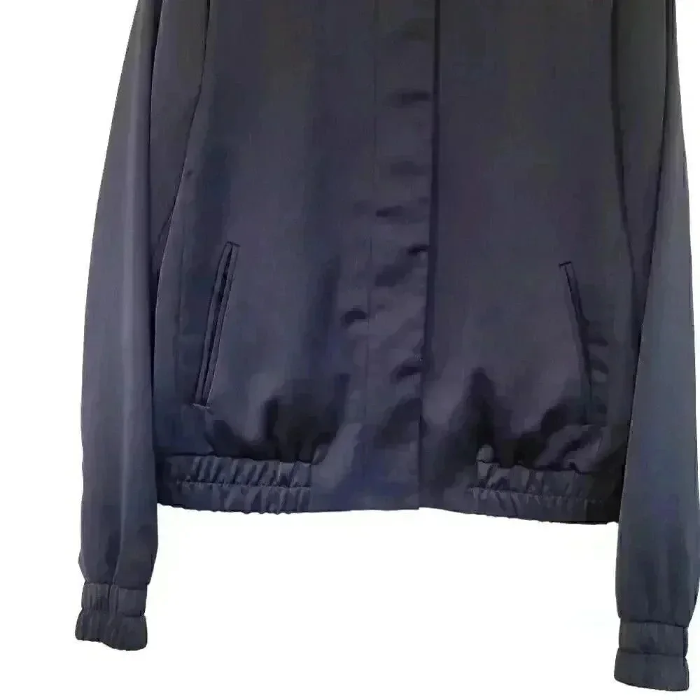 Banana Republic Men's Navy Poly Satin Lined Bomber Jacket